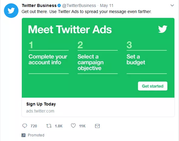 Imagen: Screenshot de un tweet promocionado