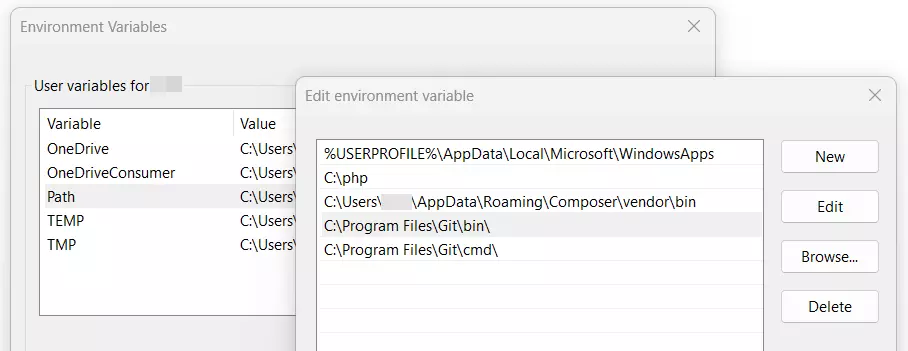 Windows 11: añadir Git a PATH Imagen: Windows 11: añadir Git a PATH