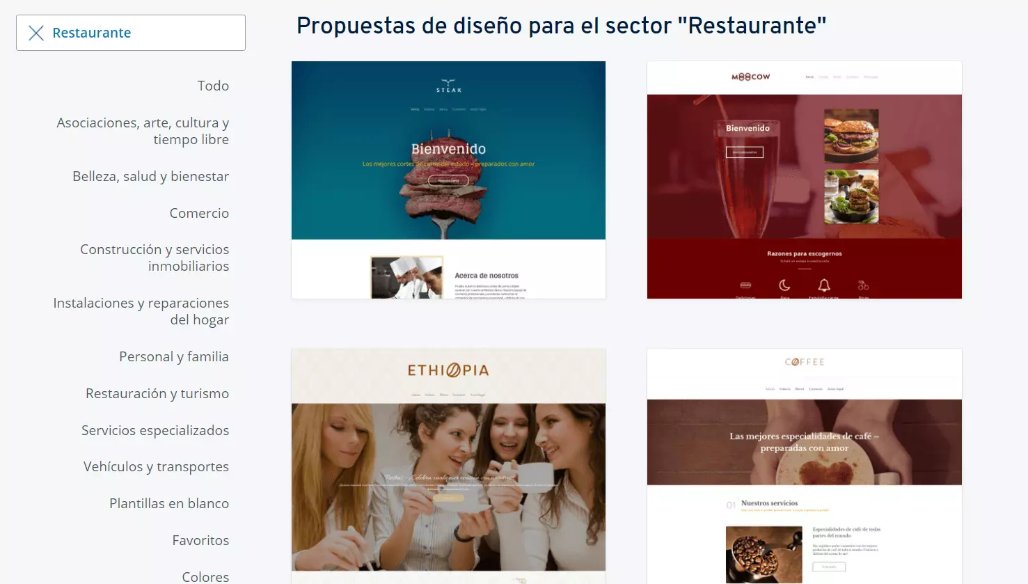Imagen: Propuestas de diseño para páginas web de restaurantes