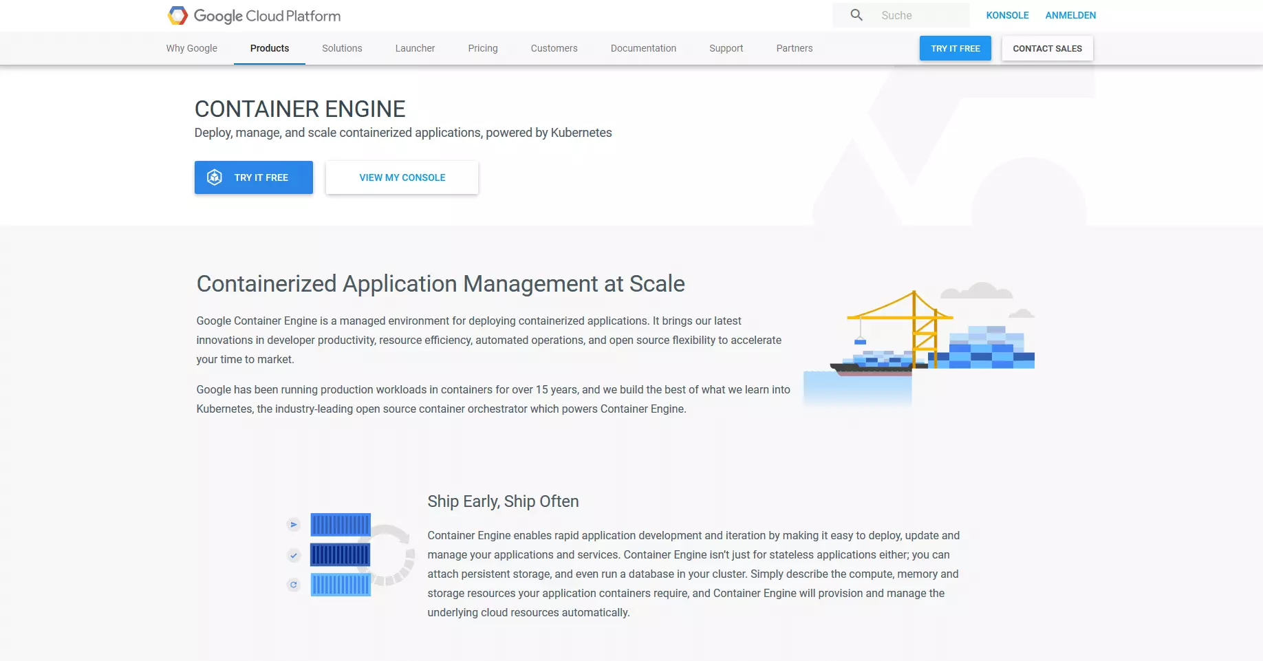 Imagen: Página web de la Google Container Engine (GKE)