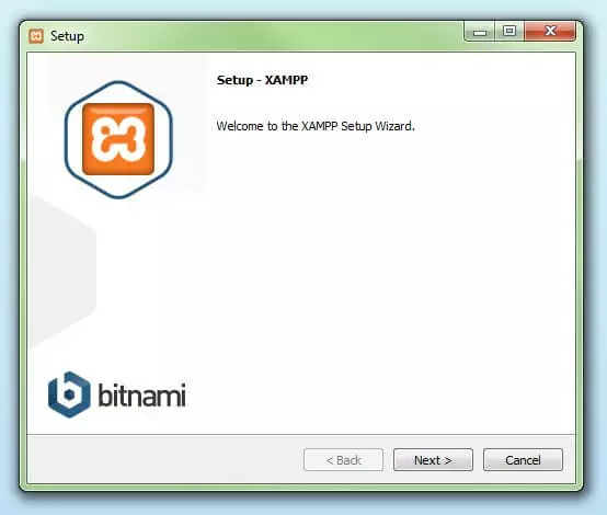 Imagen: Pantalla de inicio del asistente de instalación de XAMPP