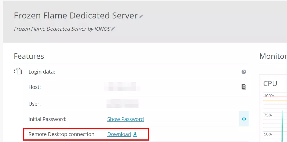 IONOS Cloud Panel: datos de acceso y configuración remota Imagen: IONOS Cloud Panel: datos de acceso y configuración remota