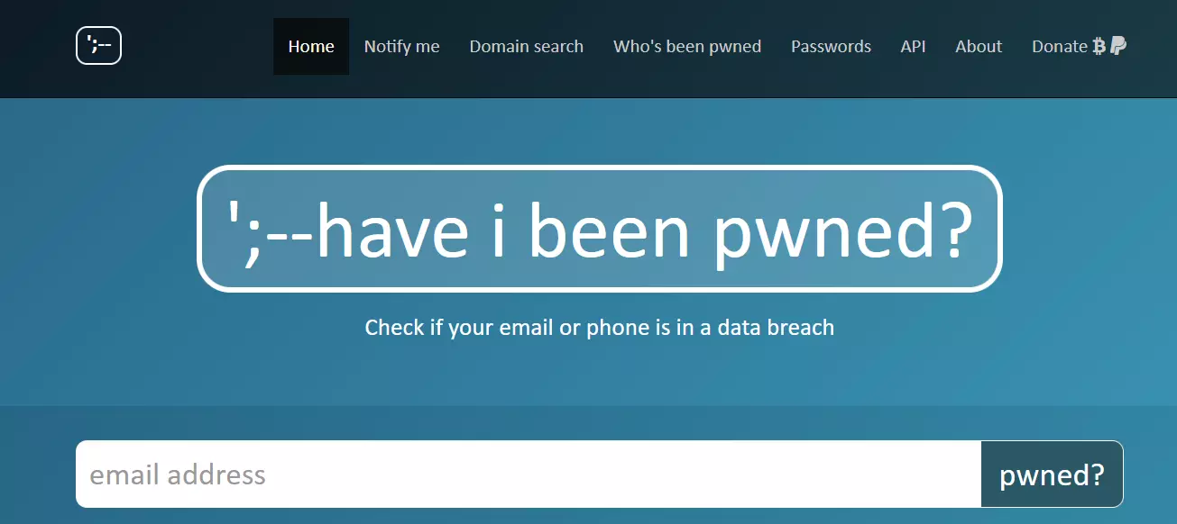 Captura de pantalla de la web “Have I Been Pwned?” Imagen: Captura de pantalla de la web “Have I Been Pwned?”